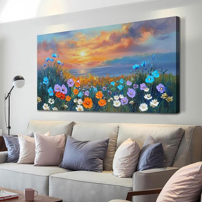 Ardemy Landscape Wall Art for Living Room Extra Large Wildflower Pictures Wall by Ardemy