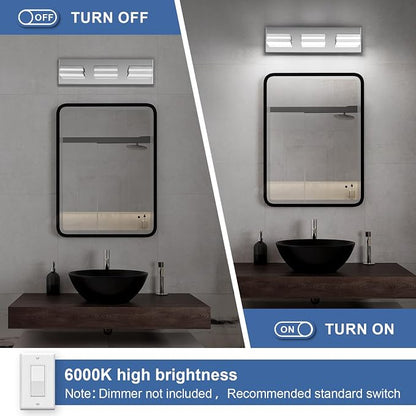 Modern LED Small Bathroom Lights Fixtures 3-Light, Stainless Steel Chrome - Image 6