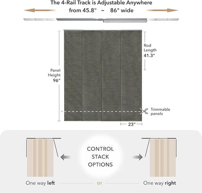 GoDear Design Shimmering Adjustable Sliding Panel Track Blinds, Vertical Window - Image 4