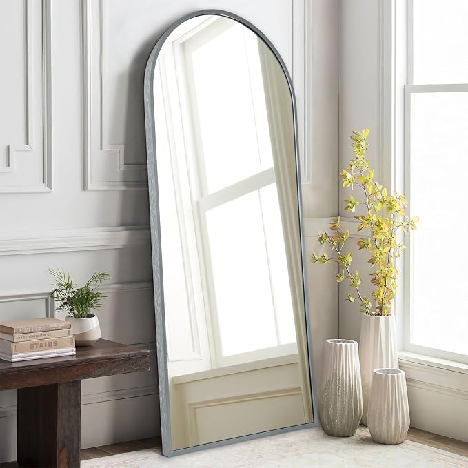 Arch Full Length Wall Mirror, Metal Aluminum Frame Modern Simple Home Decor by HLFMVWE