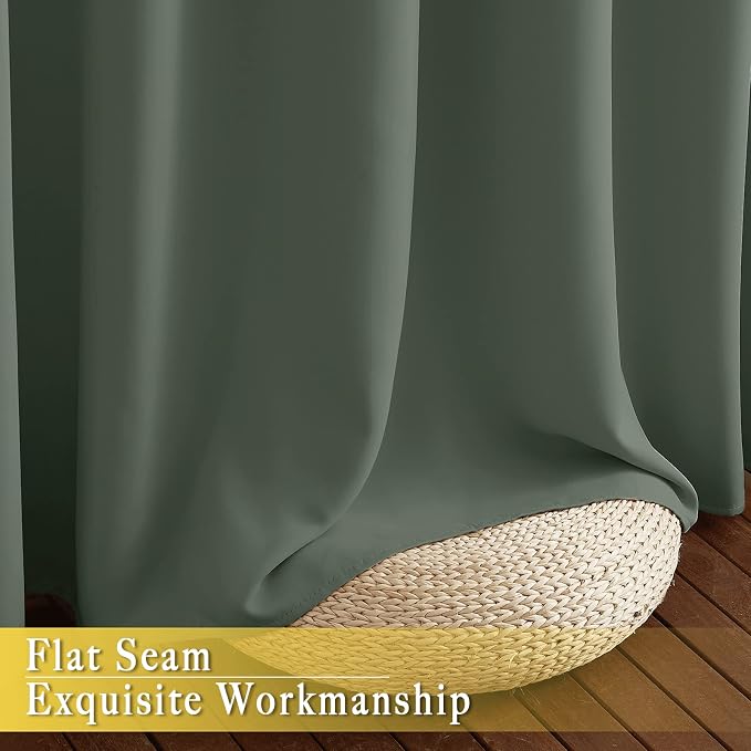 NICETOWN Sage Green Sliding Door Curtains 95 inches Long - Image 7