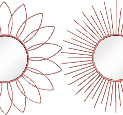 3 Pack Metal Mirrors for Wall Sunburst Wall Mirrors Home Décor Decorative - Image 2