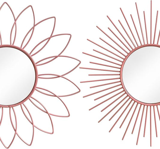 3 Pack Metal Mirrors for Wall Sunburst Wall Mirrors Home Décor Decorative - Image 2