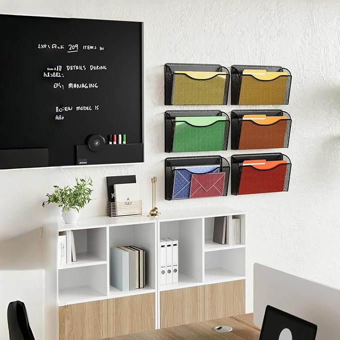 MINDEPOT Magnetic Wall File Organizer, Hanging Wall Mounted File Folder Binder - Image 6