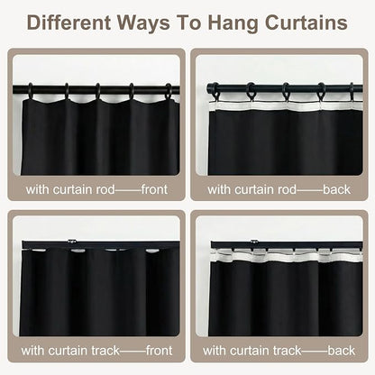 hoeflife Blackout Curtains for Bedroom Room Darkening Curtains for Living Room - Image 4