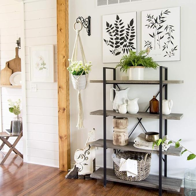 2 Pieces 8-Inch Outdoor Decorative Iron Wall Hooks for Hanging Lanterns Indoor Plants Hummingbird Feeders, Black