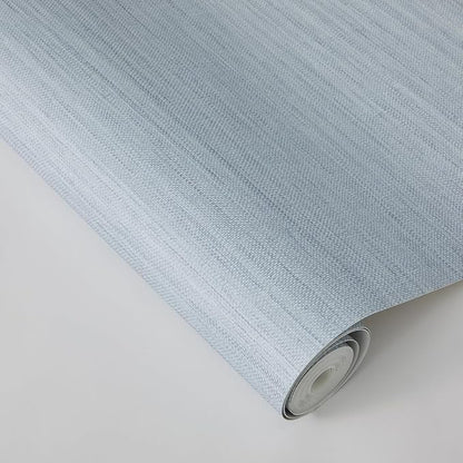 Tempaper Textured Powder Blue Horizontal Faux Grasscloth Removable Peel and - Image 5
