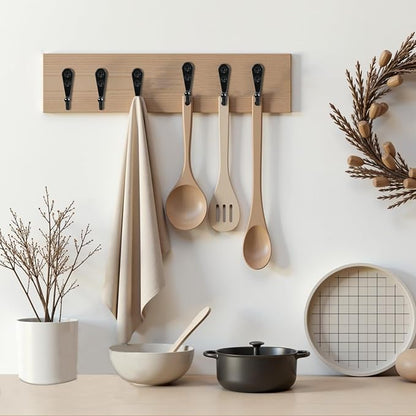 Black Wall Mounted Coat Hooks, Rustproof Metal Hooks - Image 2