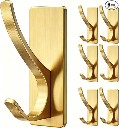 pickpiff Brushed Gold Self Adhesive Coat Hooks by pickpiff