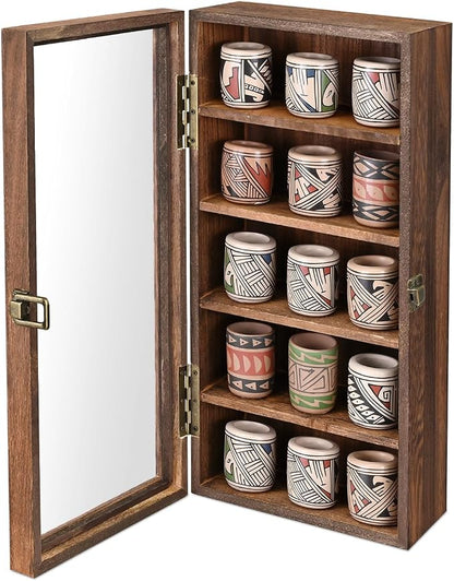 Ikee Design Wall Mounted Wooden Collectible Display Case 5 Shelf Display by IkeeDesign