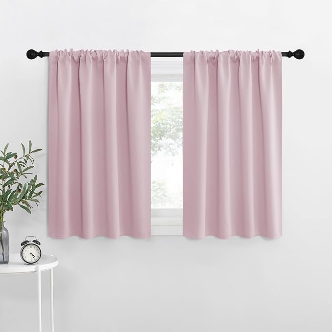 NICETOWN Blackout Curtains for RV Windows, Baby Pink, 2 Panels, Room Darkening by NICETOWN