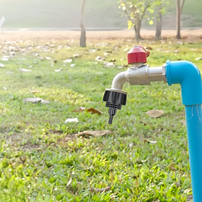 14 PCS Drip Irrigation Hose Connectors 1/4 Inch Water Drip Hose Adapter Connectors Garden Hose to 1/4" Drip Irrigation Parts Swivel Garden Faucet Single Head Double Head Hose Quick Connect Fittings