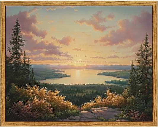 InSimSea Framed Canvas Wall Art, Vintage National Park Art by InSimSeaArt