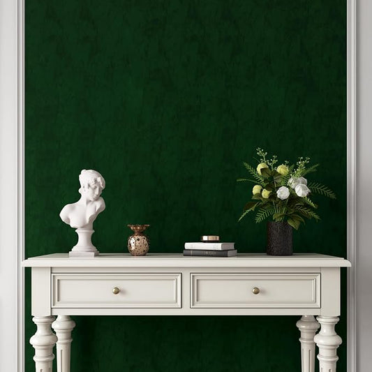 YENHOME Velvet Wallpaper Green Wallpaper - Image 2
