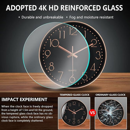 Wall Clock, Silent Wall Clocks Battery Operated 10 Inch- Modern Non Ticking - Image 5