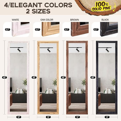 48"x14" Door Mirror, Rustic Full Length Mirror, Over The Door Hanging Mirrors - Image 2