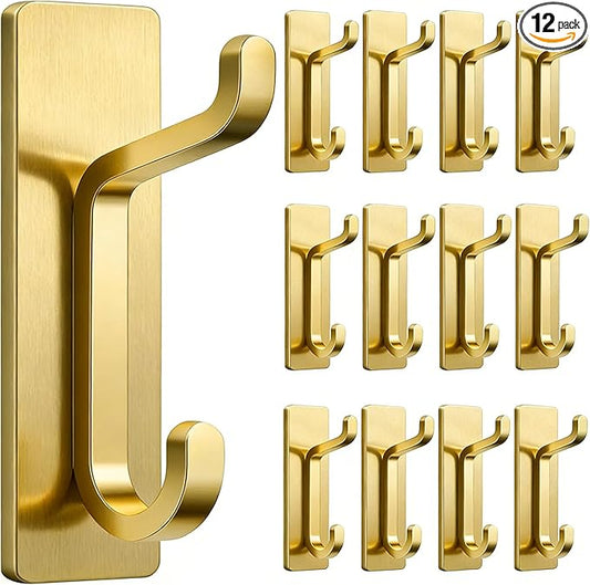 pickpiff 12 Pack Wall Hooks for Coat and Towel: 13LB Strong Adhesive Door by pickpiff
