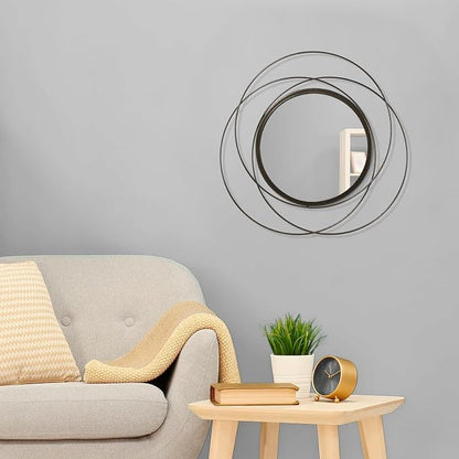 Circle Mirror Wall Decorative Metal Mirror Art Small Round Wall-Mounted Mirror - Image 3