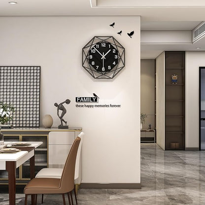 Modern Wall Clocks for Living Room Decor 12in Black Wall Clock Silent - Image 3