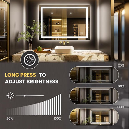 LOAAO 44"x30" LED Bathroom Mirror - Image 3