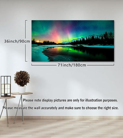 Cao Gen Decor Art S01998 Wall Art Aurora scenery Painting on Canvas Stretched - Image 3
