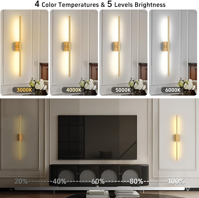 Battery Operated Wall Sconces Set of Two: Dimmable Wireless Wall Lights - Image 6