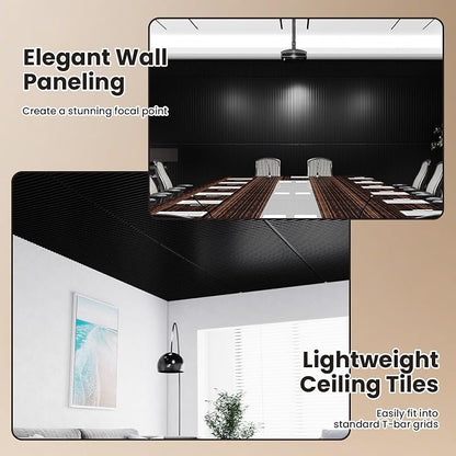 Giantex 24 Pack Fluted PVC Wall Panels, Glue Up or Drop Ceiling Panel, - Image 5
