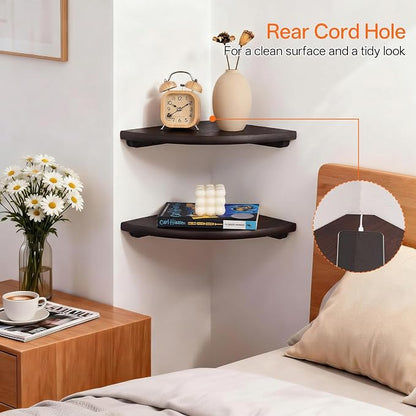 Gieanoo Corner Wall Shelf, 7inch Solid Oak Wood Floating Corner Shelf - Image 4