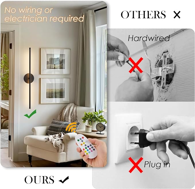 KARTOOSH Battery Operated Wall Sconces Set of Two, - Image 2
