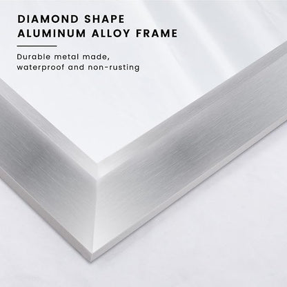 Amorho 24x30 Inch Bathroom Mirror Silver, Thick Metal Framed Wall Mirrors - Image 2