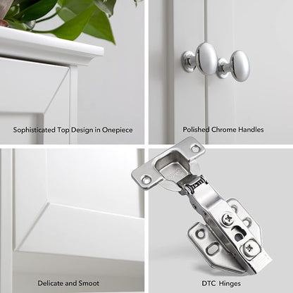VANIRROR White Bathroom Wall Cabinet Over The Toilet Storage Cabinet, 24x30 - Image 4