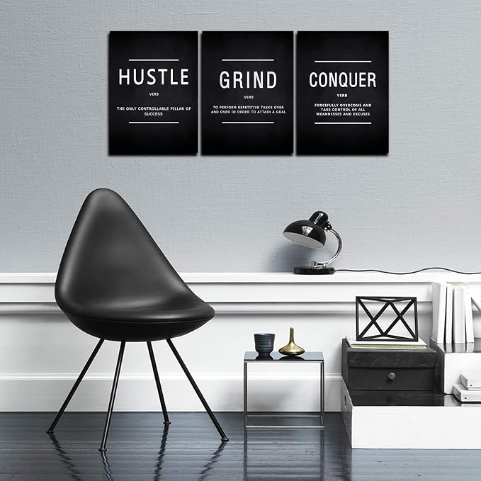 KAWAHONE Grind Hustle Conquer Wall Art, Success Canvas Painting Wall Decor - Image 3