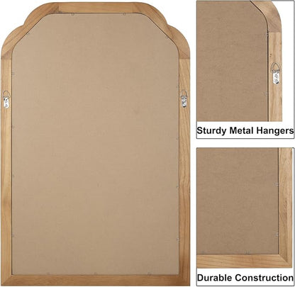 Wood Bathroom Mirror for Wall, 30 x 20 Inch Decorative Wall Mirror - Image 5