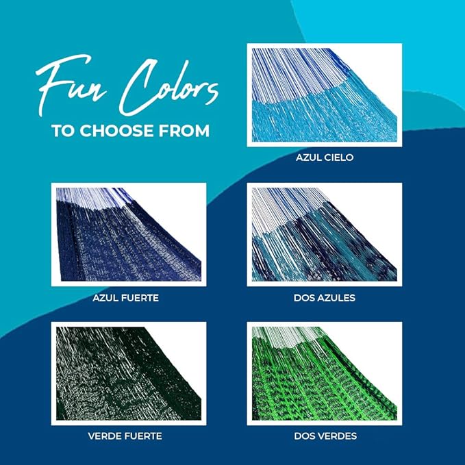 Hammocks Rada- Handmade Yucatan Hammock - Matrimonial Size (2-Blues)
