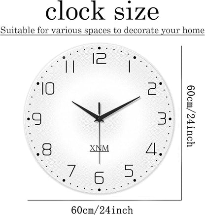 XNM Modern Minimalist Glass Wall Clocks Battery Operated 24 Inch Large Simple - Image 3