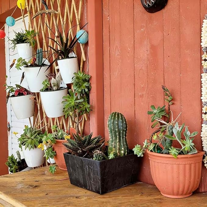 6 Pack Hanging Planter Wall Planter Self Watering 5 inch Plant Pot - Image 2