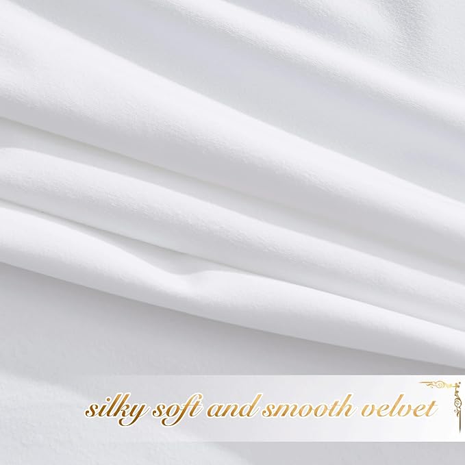 NICETOWN Pure White Velvet Curtains 96 inches Long 2 Panels, Farmhouse and - Image 5