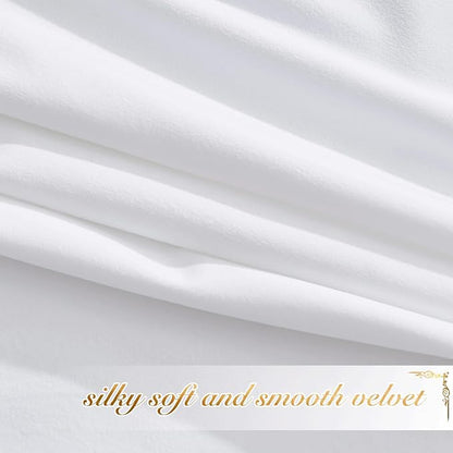 NICETOWN White Velvet Curtains and Drapes 102 inches Long, Extra Long Elegant - Image 5