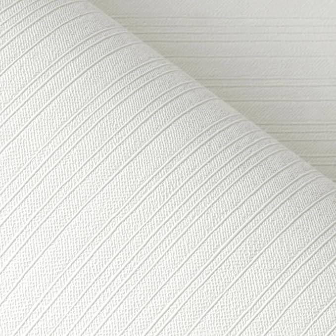 FunStick 16"x240" Modern Cream White Textured Wallpaper Peel and Stick by FunStick