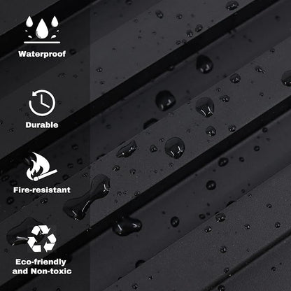 Extra Long Black Wall Panels for Interior Wall Décor 114x6.2x0.4in 8pack Modern - Image 6