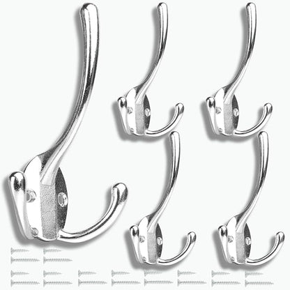 Wall Mounted Coat Hooks 5 Pack Heavy Duty Black Hardware Robe Hooks Decorative - Image 7