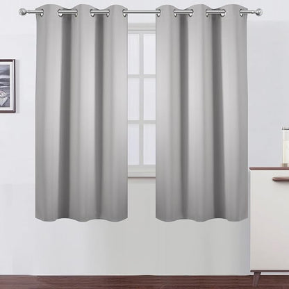 LEMOMO Light Grey Blackout Curtains 42 x 63 Inch Length/Set of 2 Curtain by Lemomo
