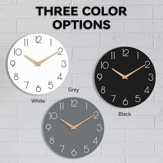 cicininc Wall Clock, 16 Inch Wooden Battery Operated Wall Clocks Silent - Image 2