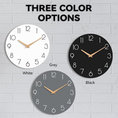 cicininc Wall Clock, 16 Inch Wooden Battery Operated Wall Clocks Silent - Image 2