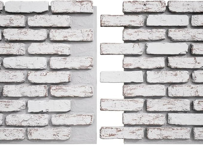 EverStone Aged Brick Faux Brick Panel, 46 7/8"W x 27"H x 1 1/4"D, Rustic White - Image 8
