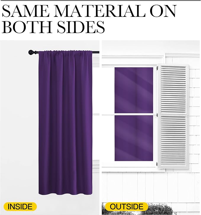 NICETOWN Blackout Purple Curtains - Image 6