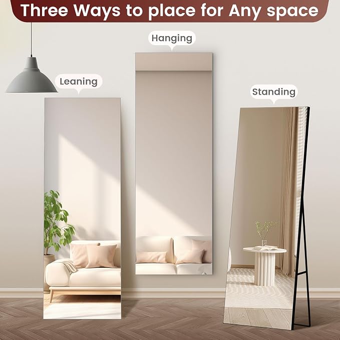 Kosmonia 71x28 Frameless Full Length Silver Coating Mirror w/Distortion Free - Image 4