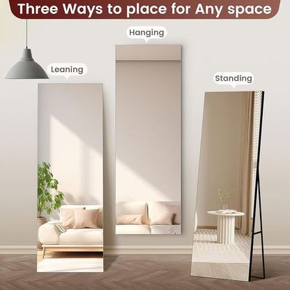 Kosmonia 71x28 Frameless Full Length Silver Coating Mirror w/Distortion Free - Image 4