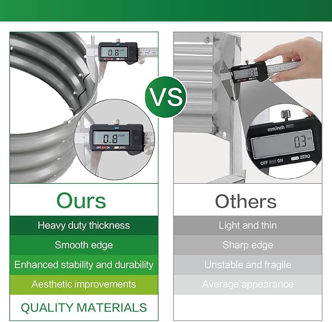 Gardmax Galvanized Raised Garden Bed, Lightweight Planter Boxes Outdoor with Easy Assembly, Large Garden Bed for Vegetables, Fruits, Flower Silver 8FT