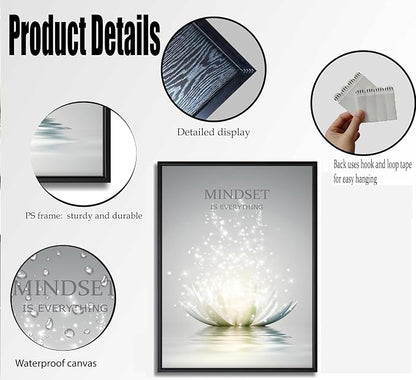 Floating Framed Zen Wall Art, Just Breathe Picture Poster - Image 3